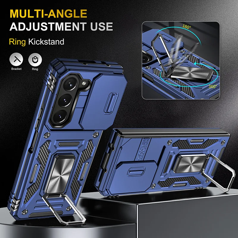 cross-border compatible with Samsung Z Fold 5 Kejiang shockproof phone case sliding camera cover kickstand direct manufacturer volume discounts available