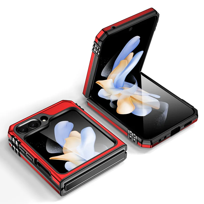 cross-border compatible with Samsung Z FLIP 5 Kejiang shockproof phone case sliding camera cover kickstand direct manufacturer volume discounts available