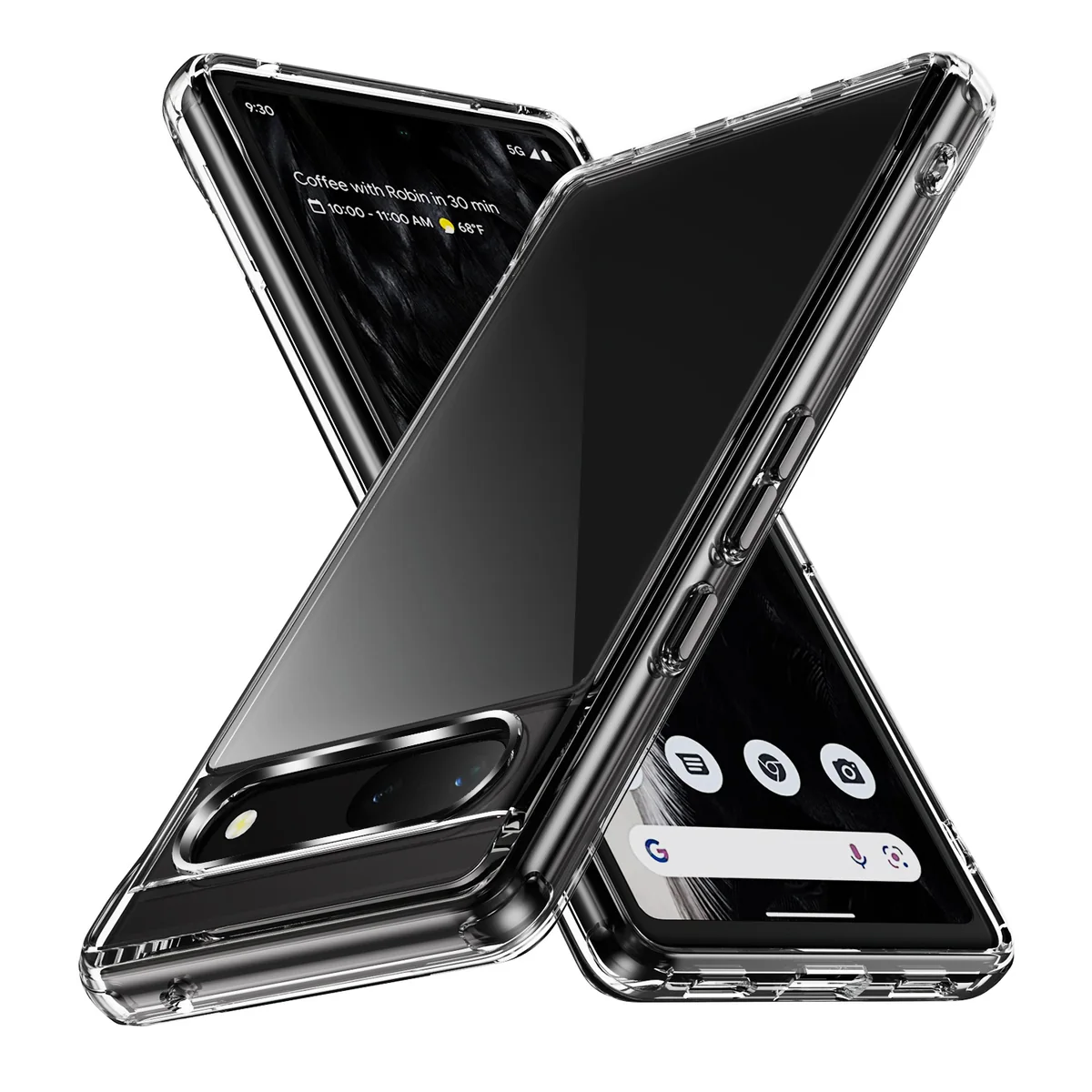 cross-border compatible with Google Pixel 7A crystal-clear shockproof 2. 0 phone case electroplated buttons acrylic 2.0mm