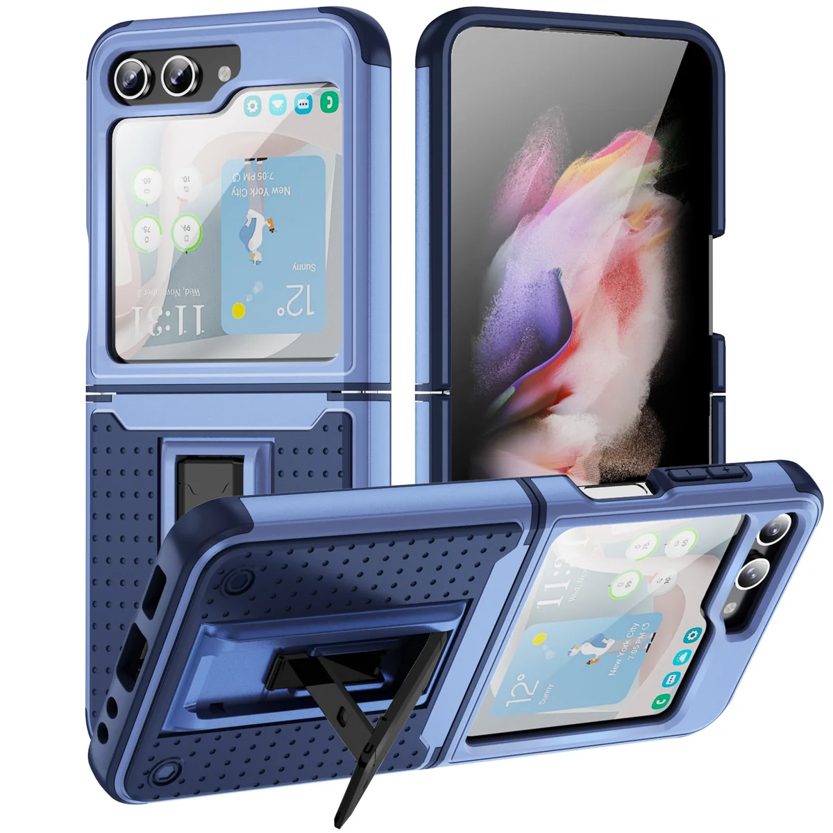 cross-border e-commerce compatible with Samsung Z Flip5 Elegant shockproof phone case 2-in-1 anti-slip texture direct manufacturer