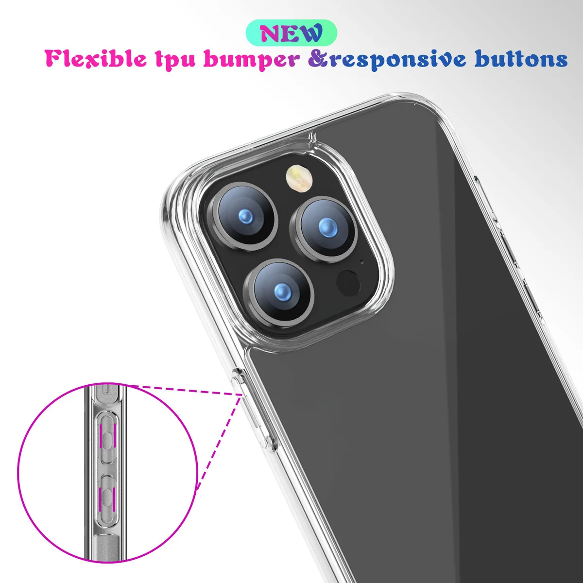 cross-border compatible with Apple IP15Pro minimalist crystal-clear shockproof phone case ultra-clear scratch-resistant wear-resistant direct manufacturer