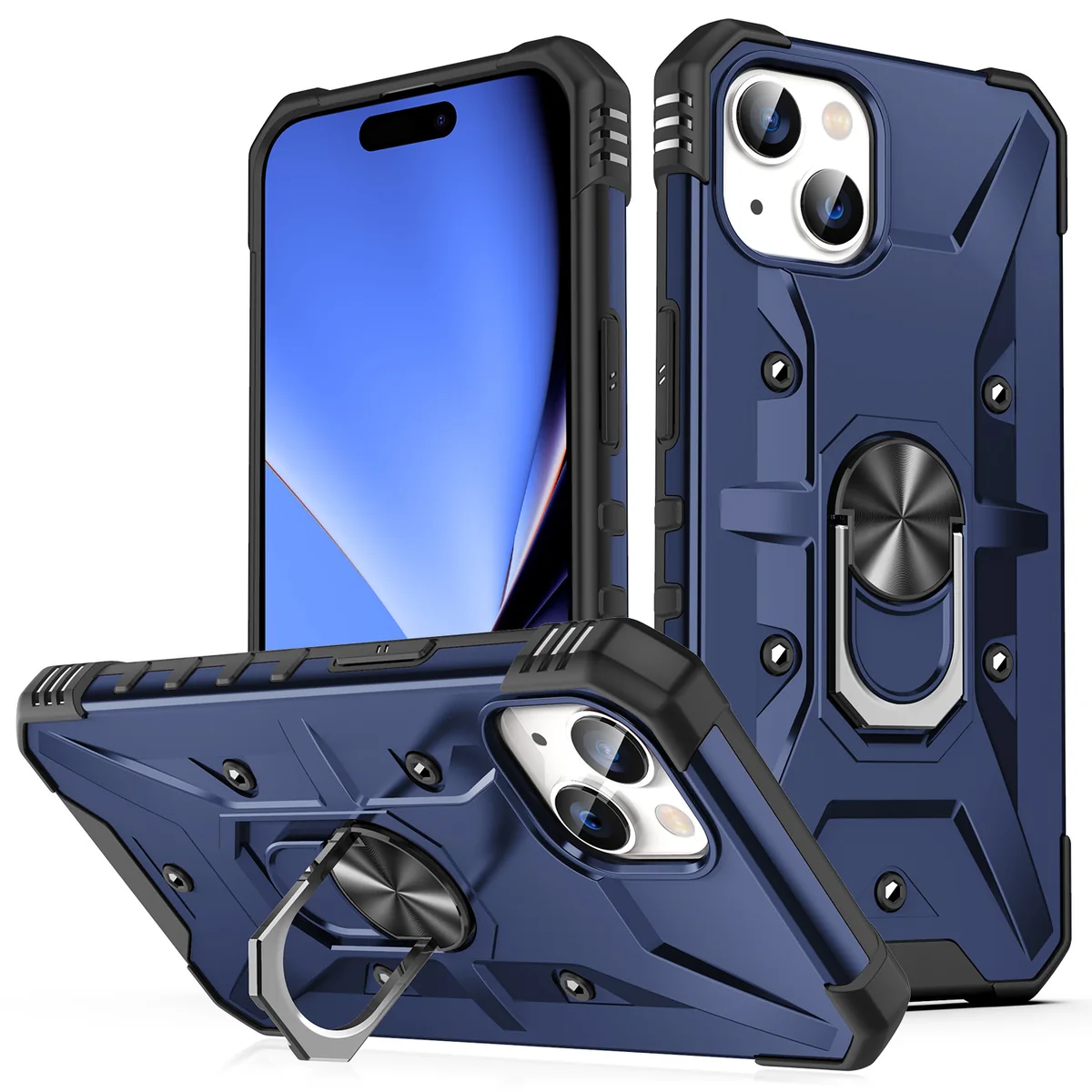 cross-border compatible with Apple iPhone15 Wenjie with ring shockproof phone case car mount in stock