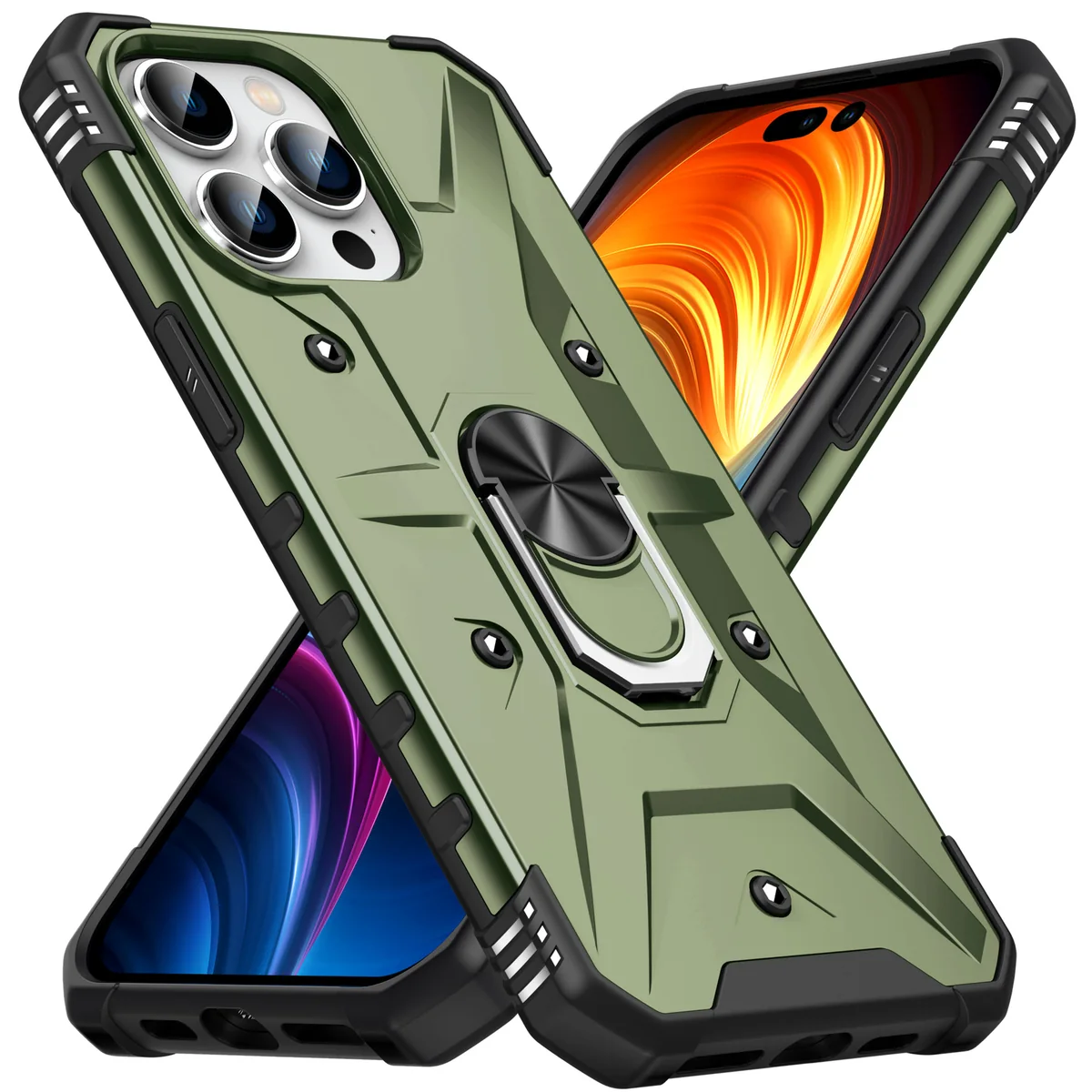 cross-border compatible with Apple iPhone15Pro Max Wenjie with ring shockproof phone case car mount in stock