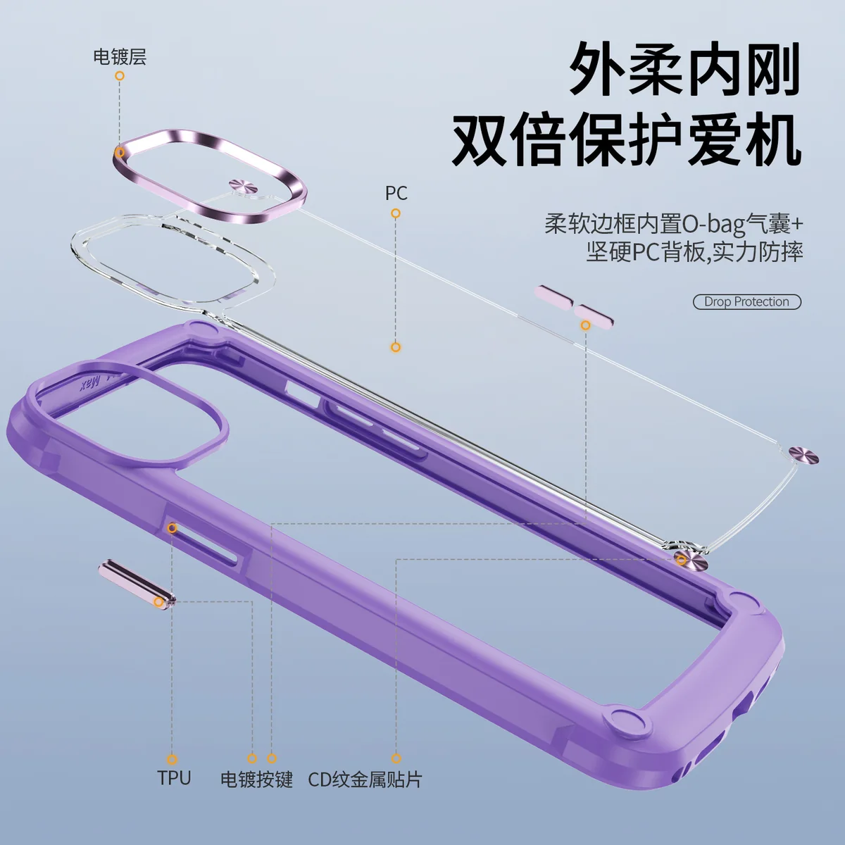 cross-border compatible with Apple iPhone 15Pro Golden-Wing Bird shockproof phone case metal buttons direct manufacturer