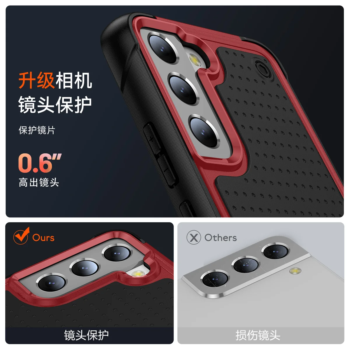cross-border compatible with Samsung S21 Elegant shockproof phone case 2-in-1 anti-slip texture direct manufacturer volume discounts available