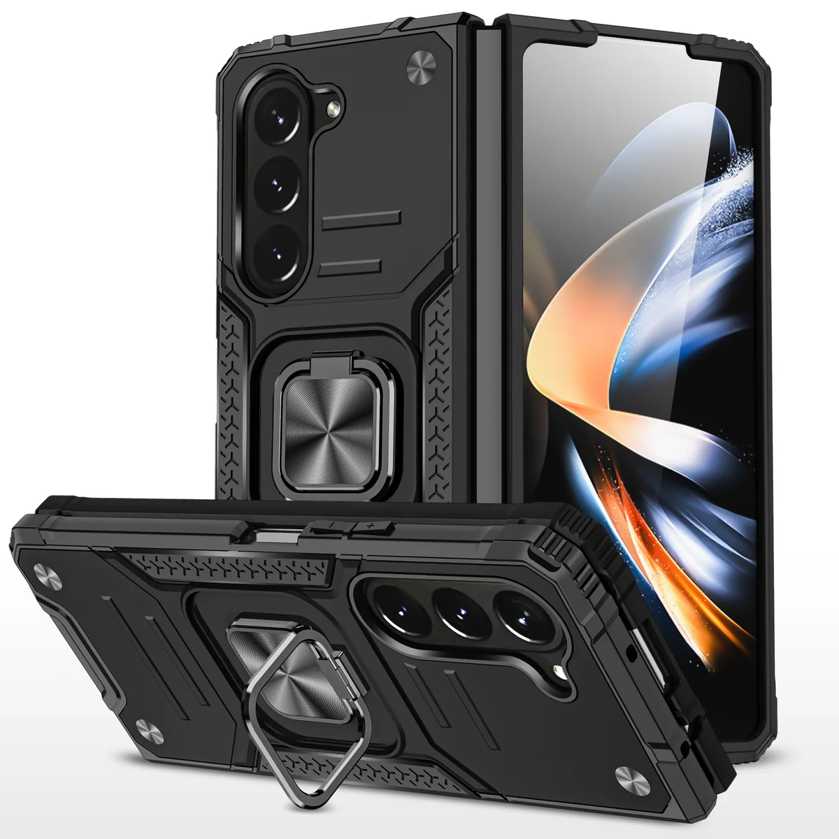 cross-border compatible with Samsung Samsung Z Fold5 Kemeng armor foldable phone case 2-in-1 manufacturer in stock