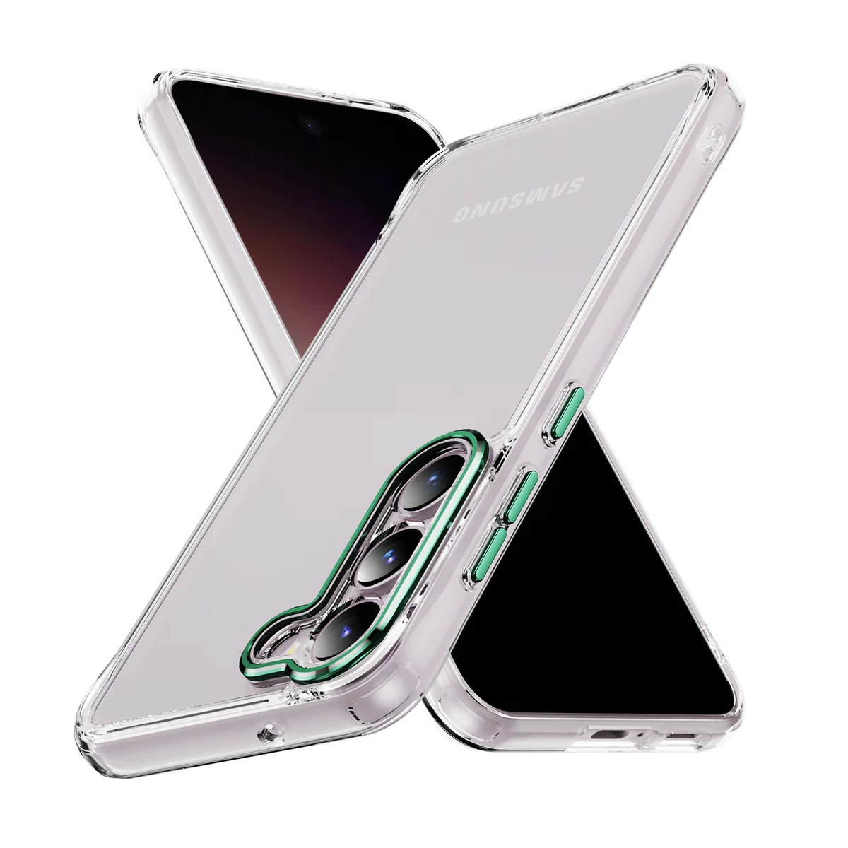 cross-border compatible with Samsung S23 Phantom Series individual camera cutouts phone case metal buttons shockproof transparent case direct manufacturer
