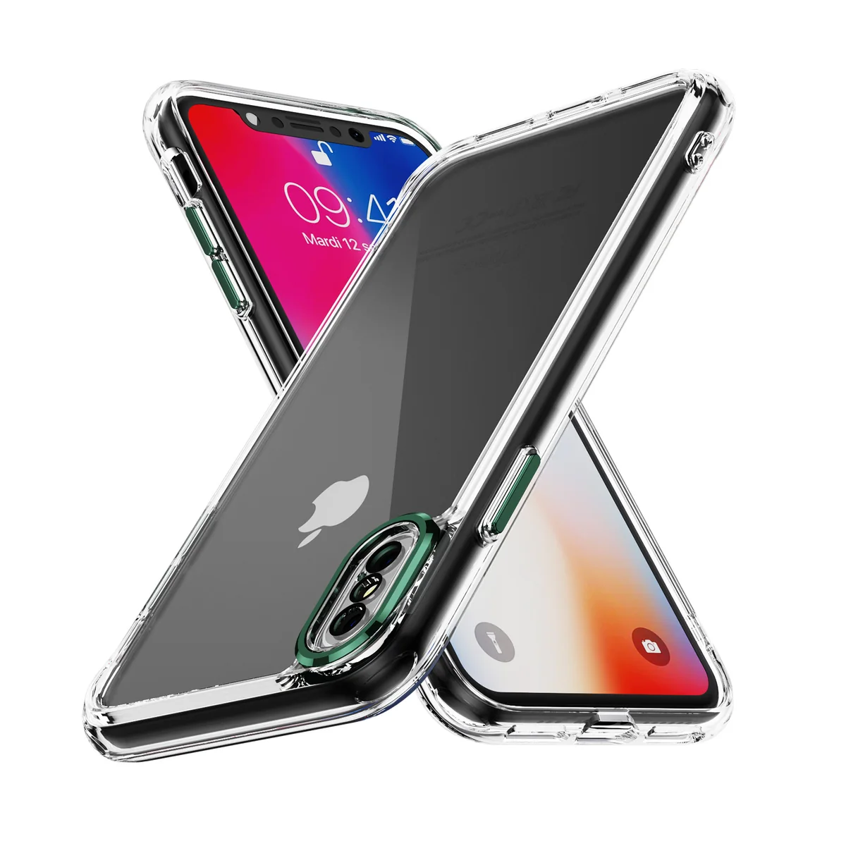 cross-border compatible with Apple iphoneX Phantom Series precision-cut camera lens protector phone case metal camera frame transparent case