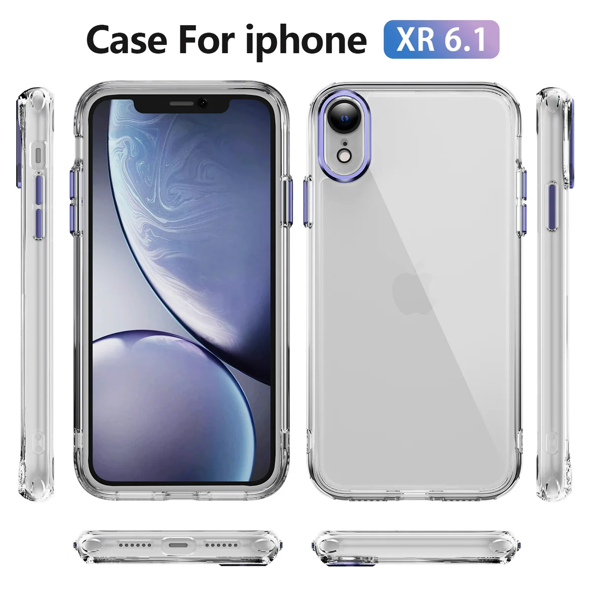 cross-border compatible with Apple iphoneXR Phantom Series precision-cut camera lens protector phone case metal camera frame transparent case