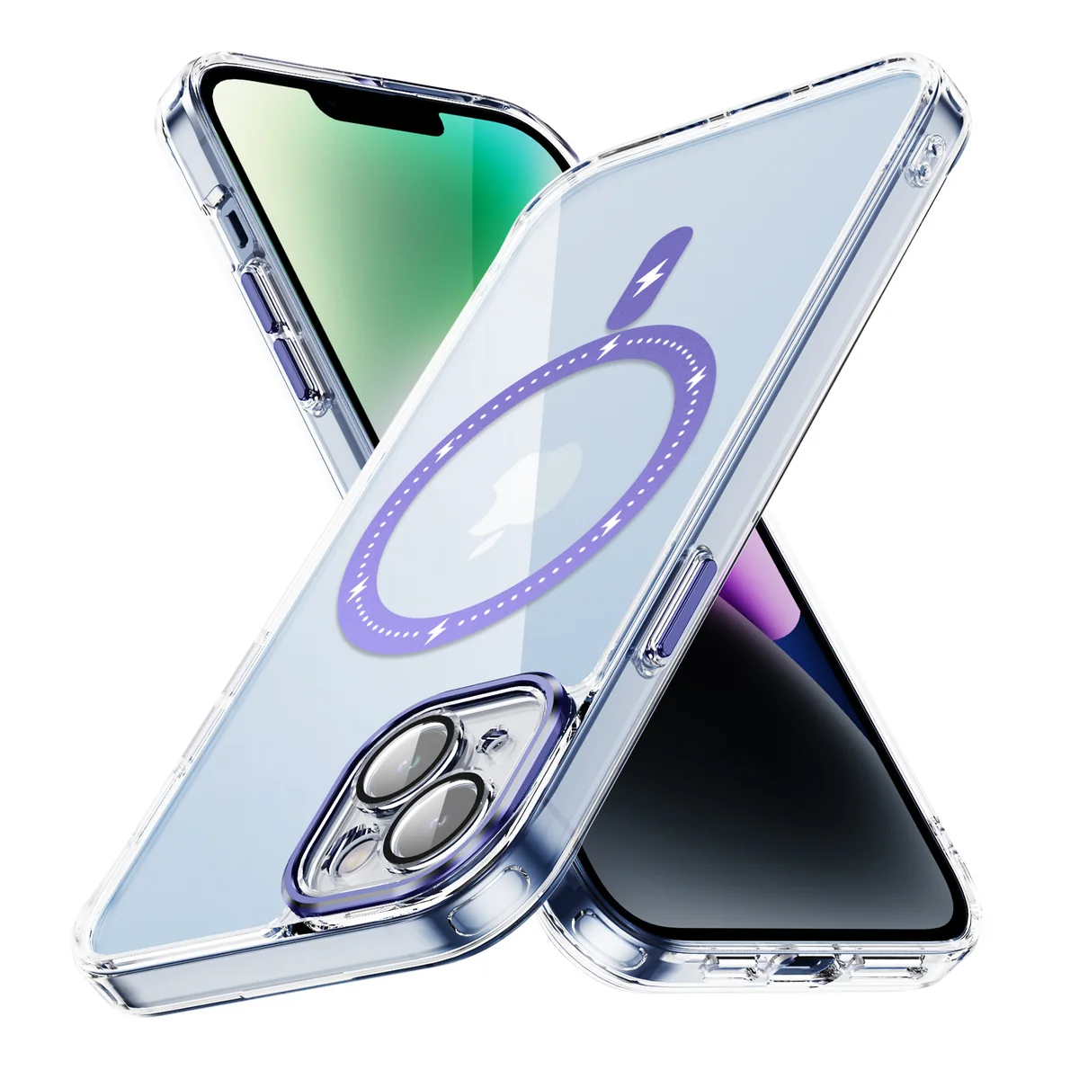 cross-border compatible with Apple iphone15 Phantom glitter magnetic ring individual camera cutouts magnetic attachment case phone case transparent case individual camera cutouts