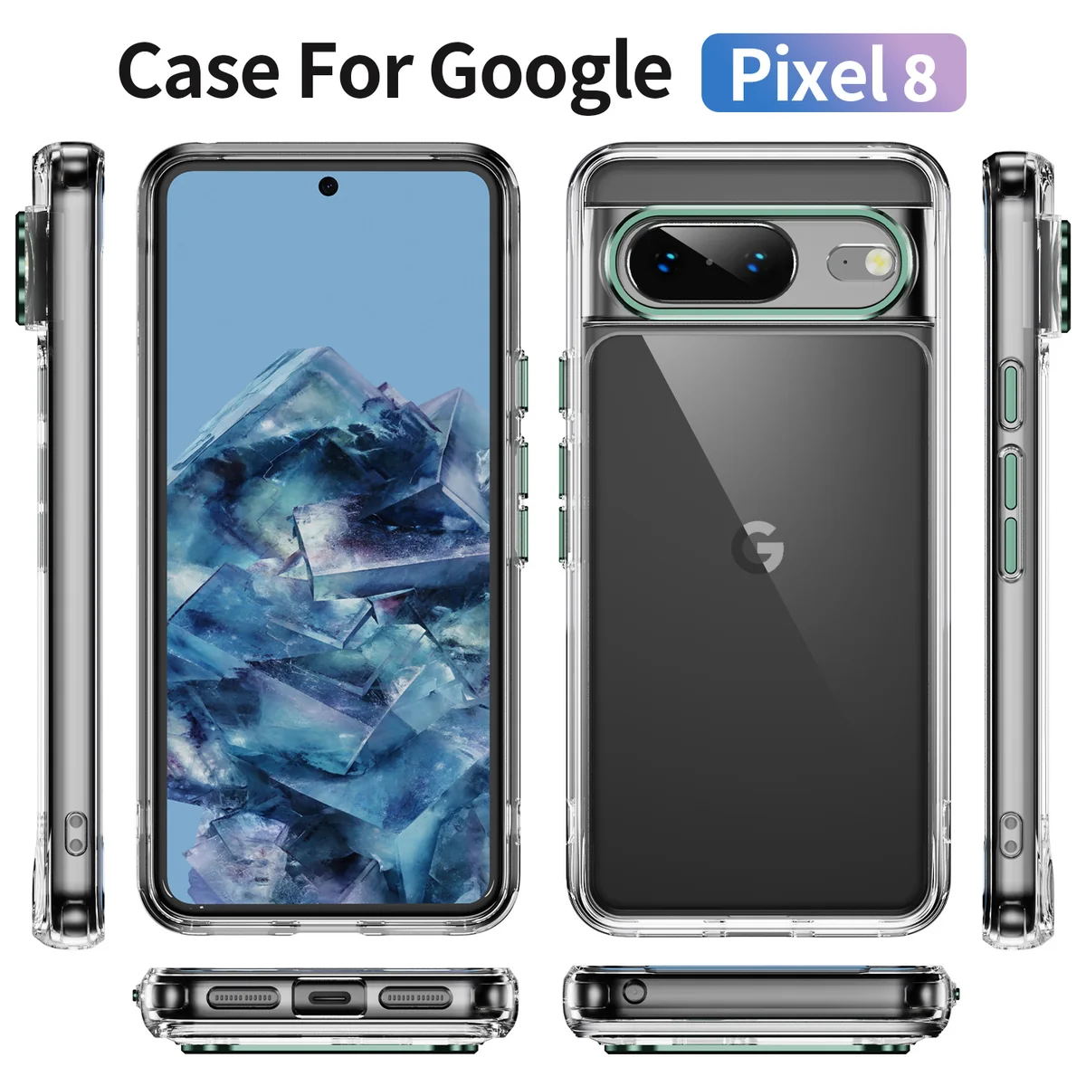 cross-border compatible with Google Google Pixel 8 Phantom Series precision-cut camera lens protector phone case transparent case