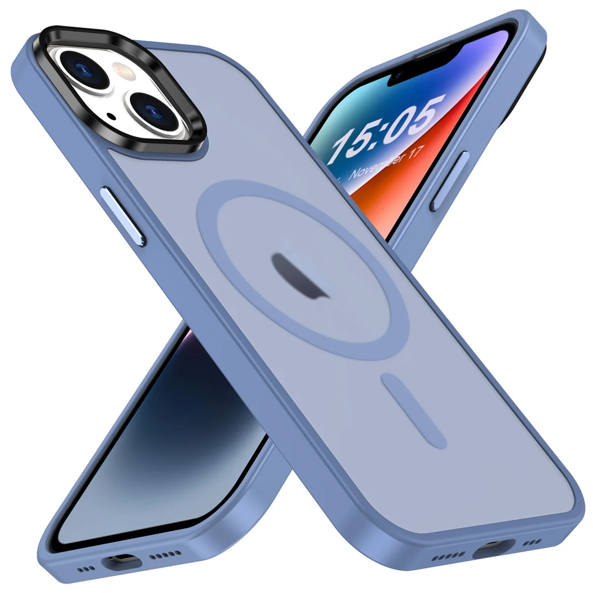 cross-border compatible with Apple iphone15 iridescent soft-touch with magnetic attachment shockproof phone case spray-painted style IP15 Plus
