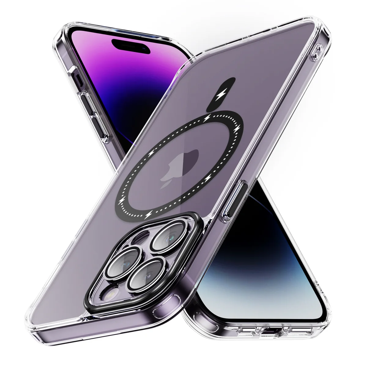 cross-border compatible with Apple iphone15Pro Phantom glitter magnetic ring individual camera cutouts magnetic attachment case phone case manufacturer