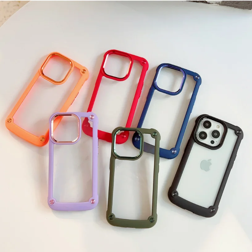 cross-border compatible with Apple iPhone 15Pro Max Golden-Wing Bird shockproof phone case metal buttons coral orange