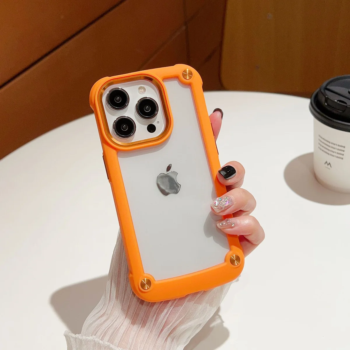 cross-border compatible with Apple iPhone 15 Pro Golden-Wing Bird shockproof phone case metal buttons direct manufacturer