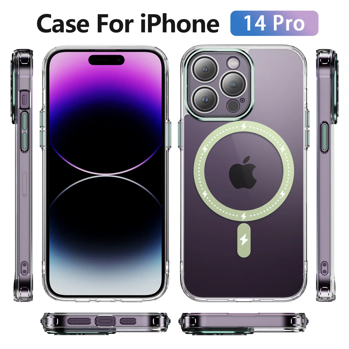 cross-border compatible with Apple iphone14Pro Phantom glitter magnetic ring individual camera cutouts magnetic attachment case phone case manufacturer