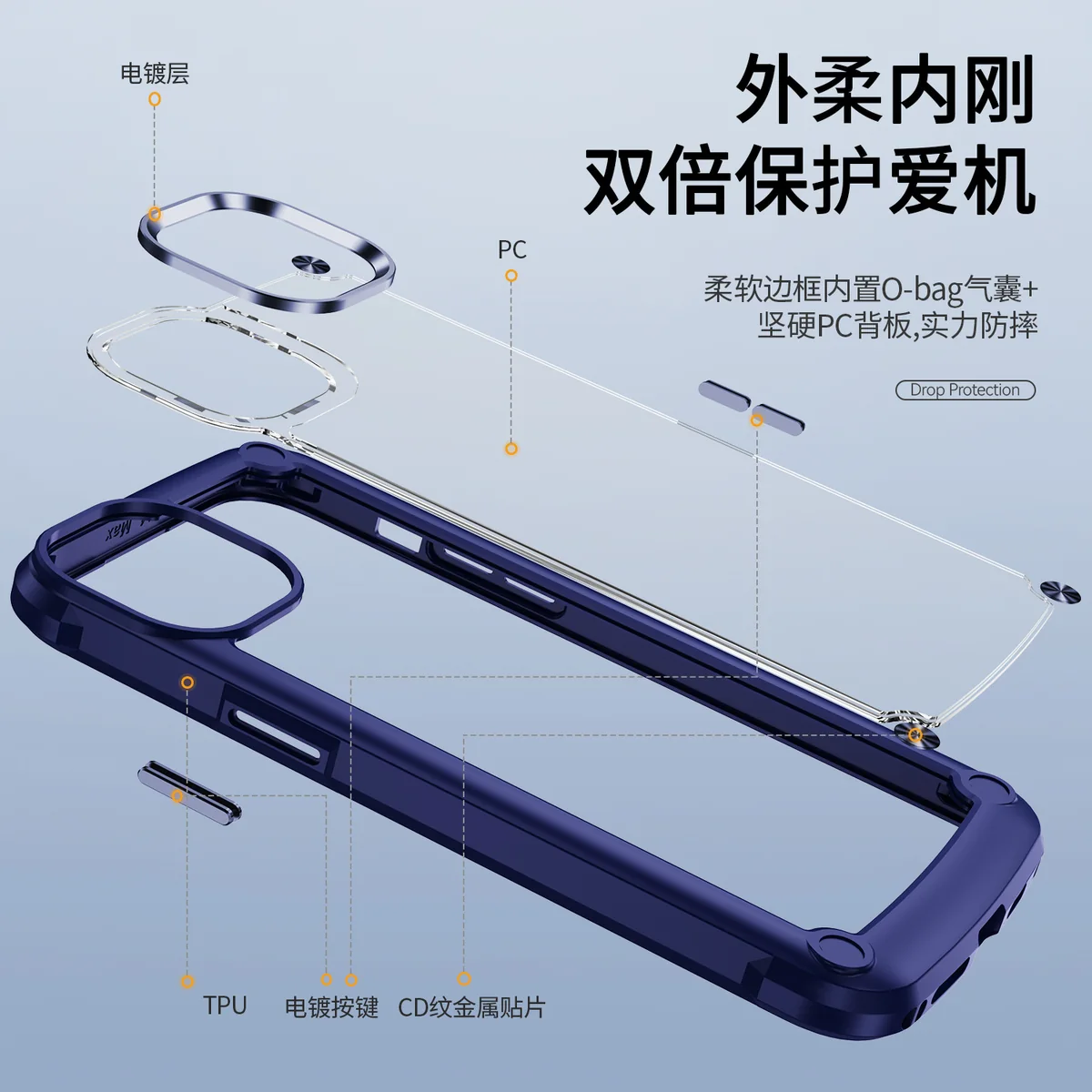 cross-border compatible with Apple iPhone 14 Golden-Wing Bird shockproof phone case metal buttons direct manufacturer