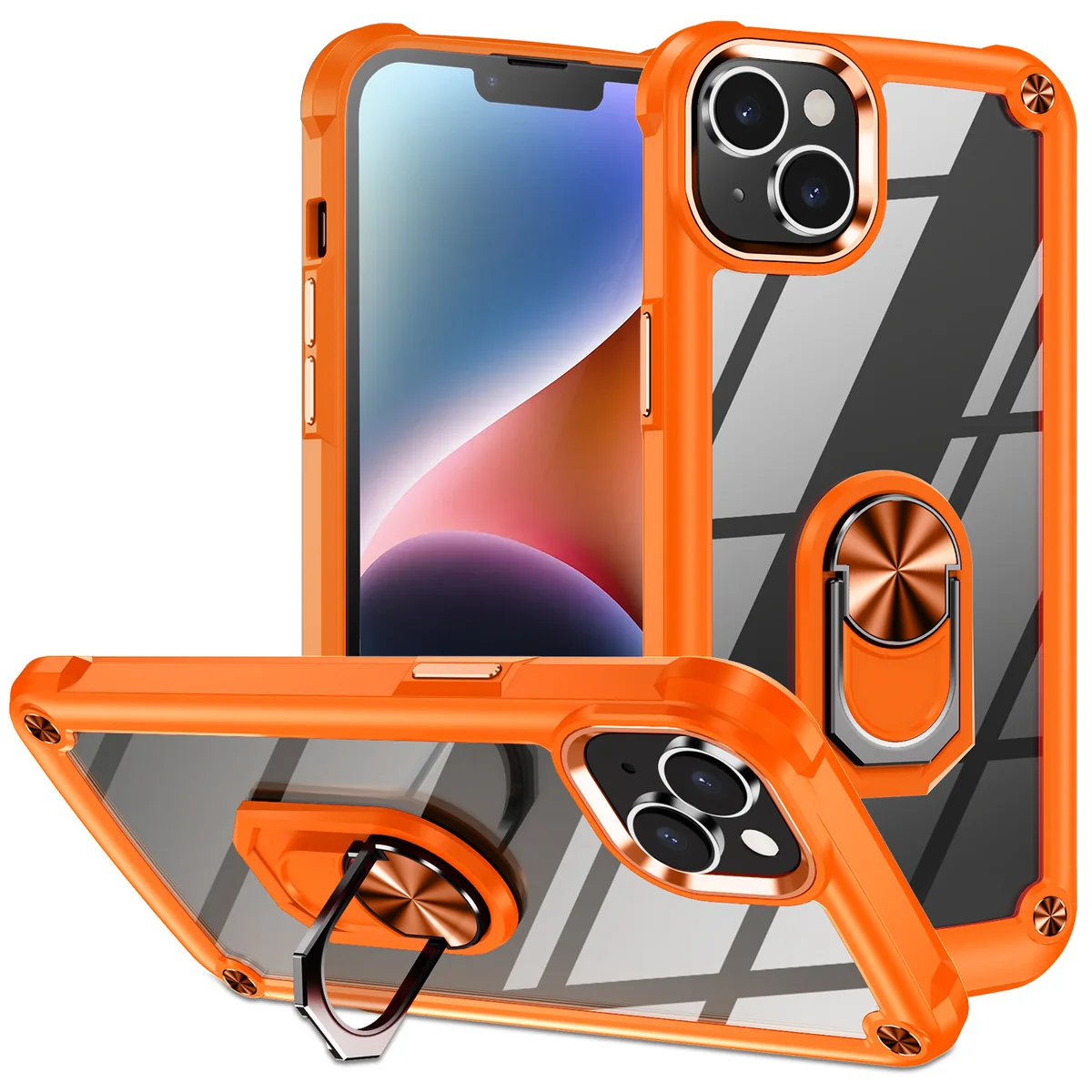 cross-border compatible with Apple iPhone14 6.1 Golden-Wing Bird with ring phone case car mount shockproof in stock