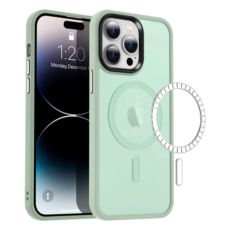 cross-border e-commerce compatible with iphone15 Pro iridescent soft-touch phone case with magnetic ring protective case soft-touch case