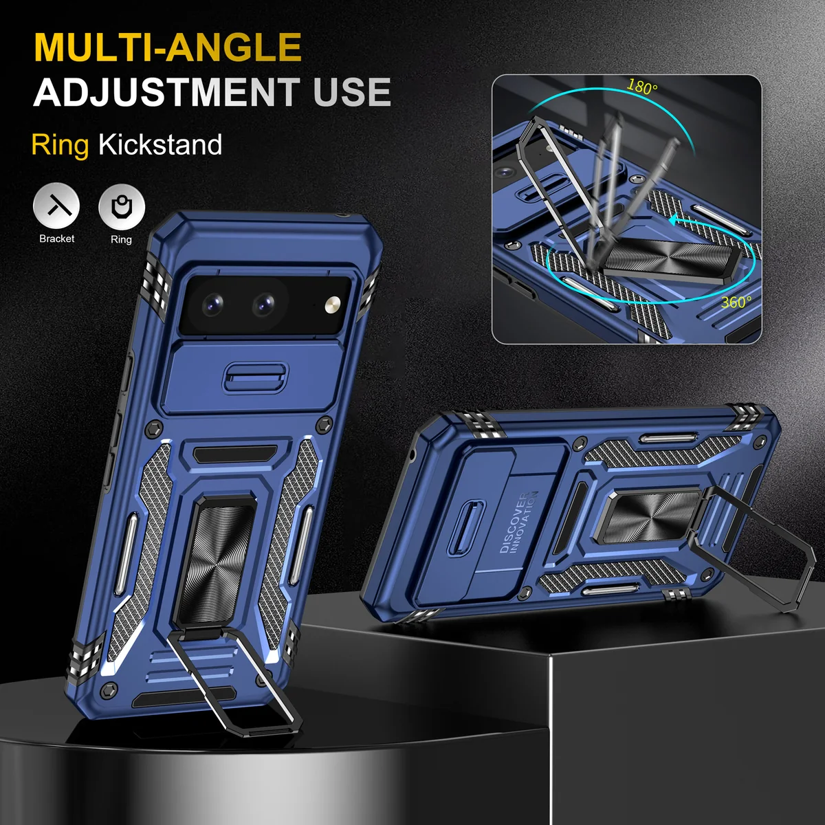 cross-border compatible with Google pixel8 Kejiang shockproof phone case 2-in-1 kickstand usable in landscape and portrait direct manufacturer