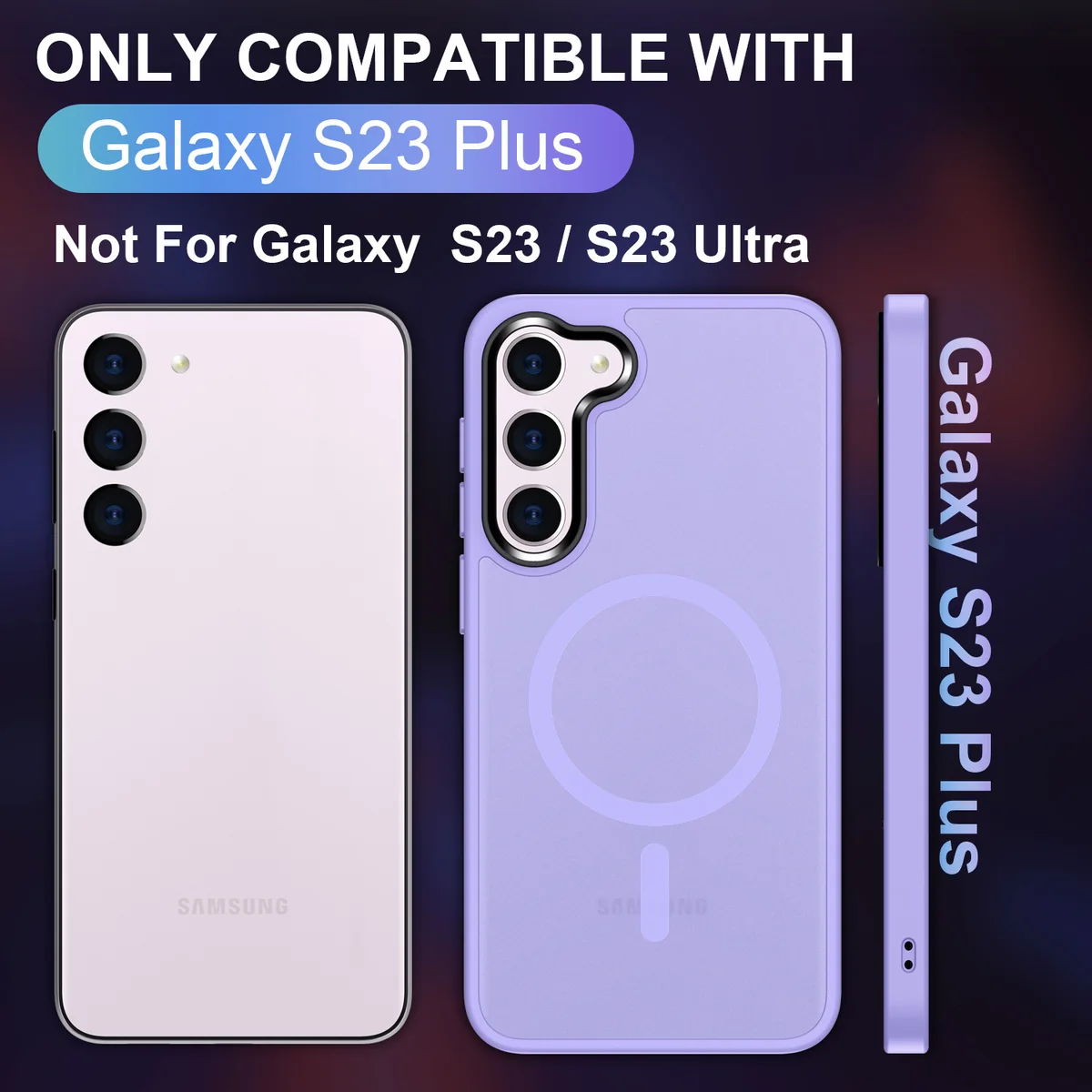 cross-border e-commerce compatible with Samsung S23 Plus iridescent soft-touch phone case with magnetic ring protective case soft-touch case