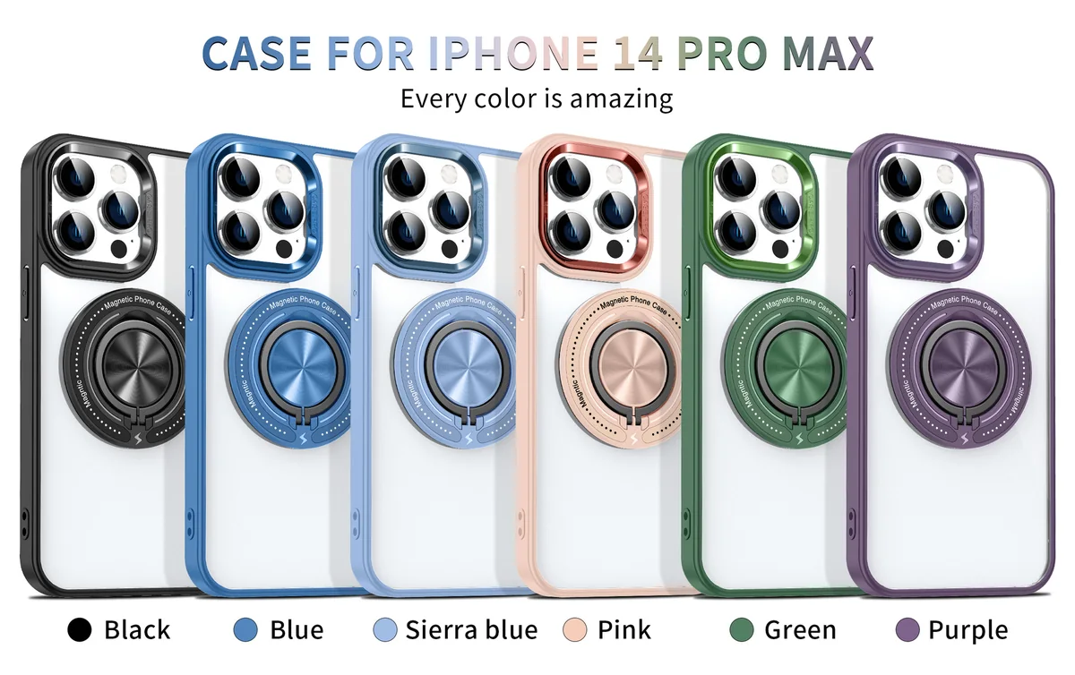 cross-border compatible with Apple iphone14 Pro Max Keyin 360 magnetic attachment kickstand phone case direct manufacturer