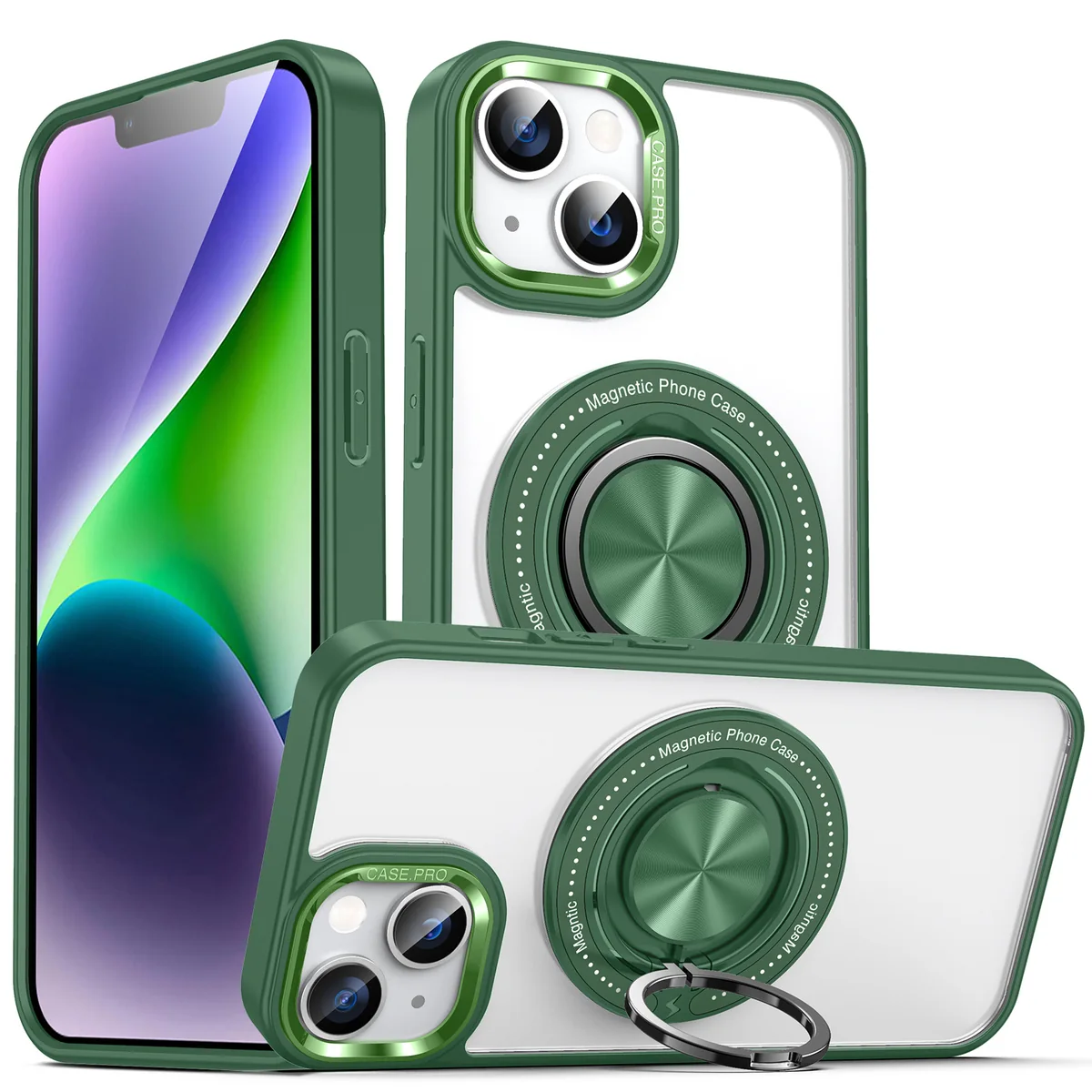 cross-border compatible with Apple iphone14 Keyin 360 magnetic attachment ring phone case direct manufacturer car-mount compatible in stock
