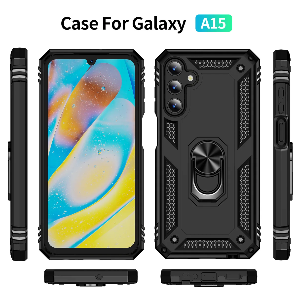 cross-border e-commerce compatible with Samsung A15 Trooper shockproof kickstand armor phone case car-mount compatible 2-in-1 direct manufacturer