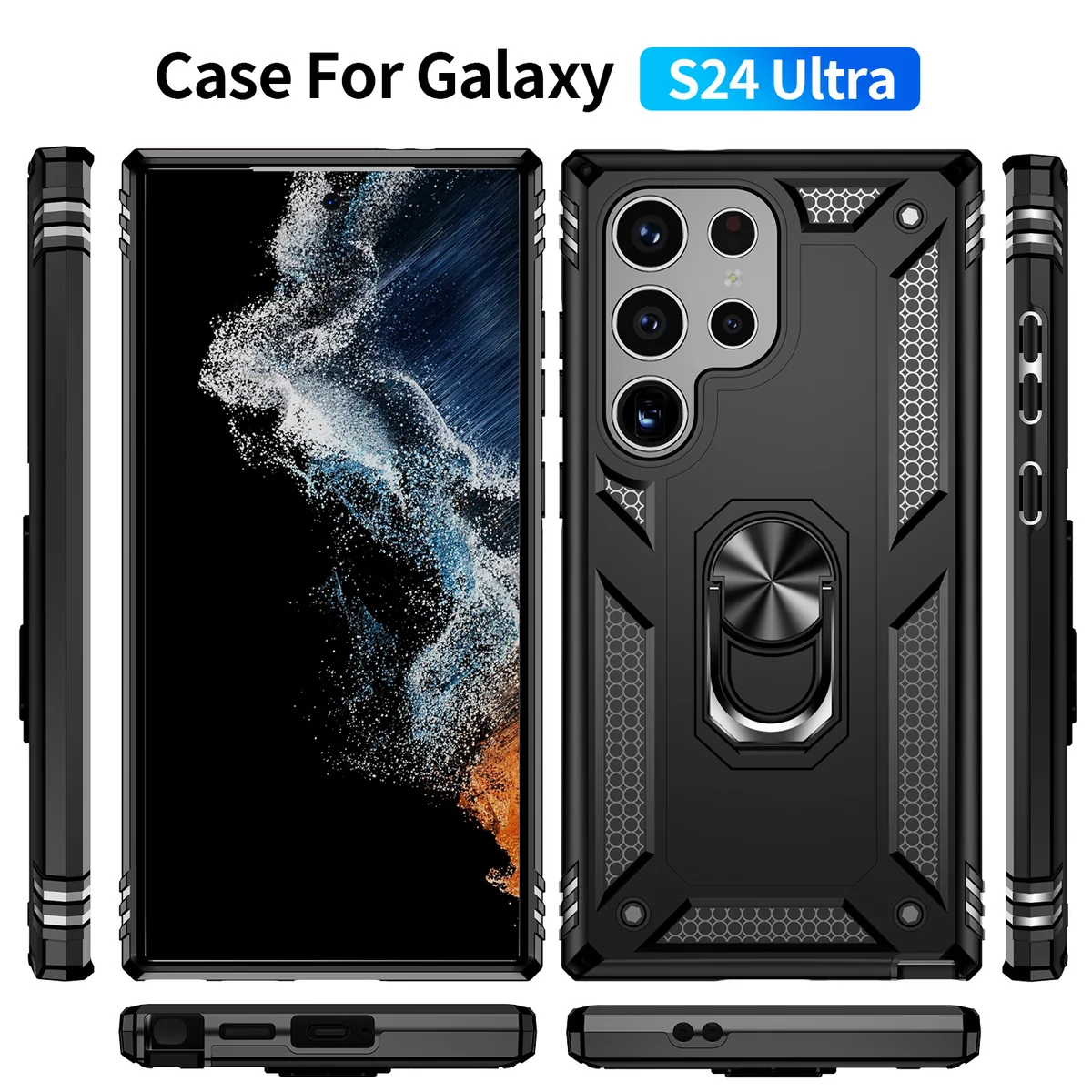 cross-border e-commerce compatible with Samsung S24 Ultra Trooper shockproof kickstand armor phone case car-mount compatible 2-in-1