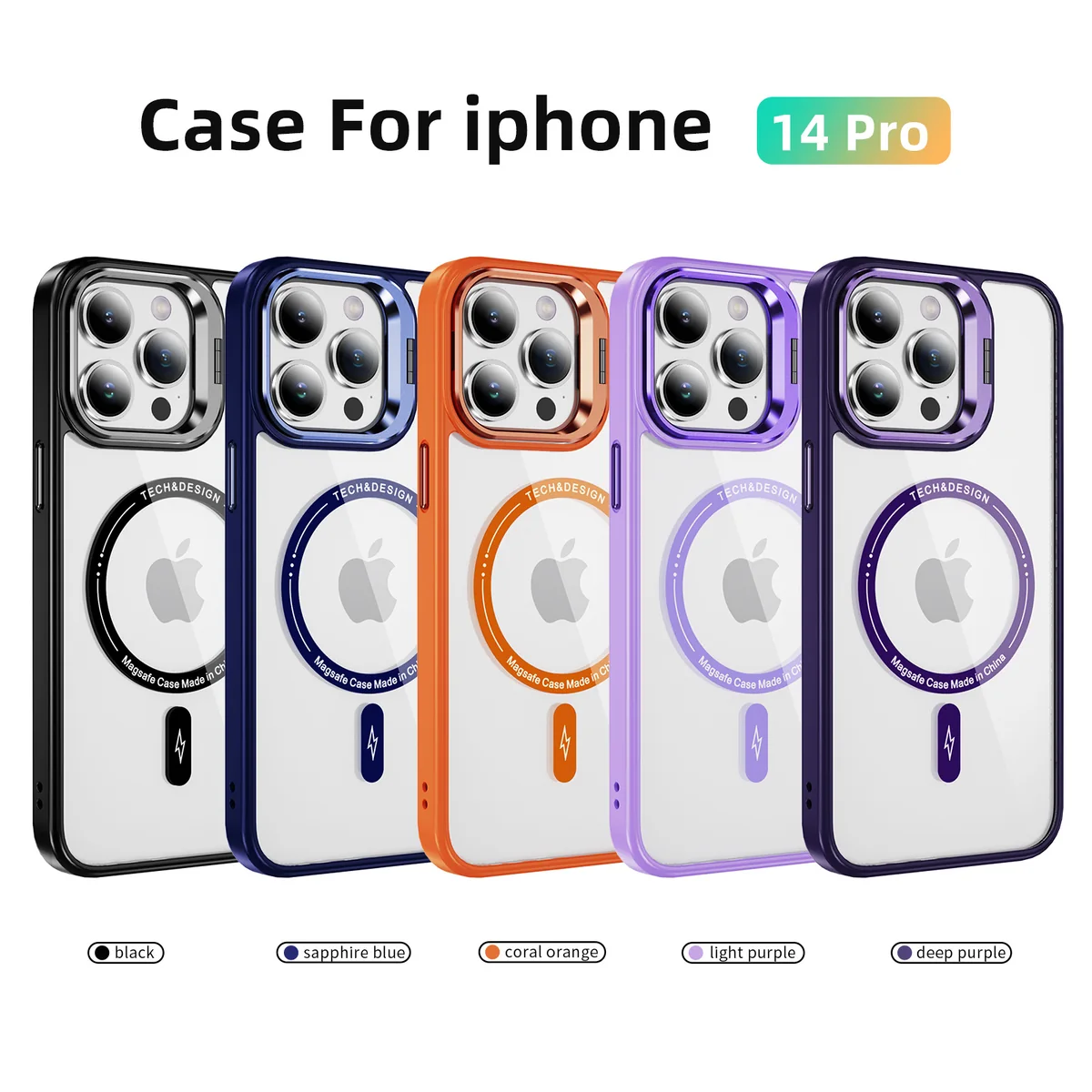 cross-border compatible with Apple iPhone14Pro Sky Mirror magnetic attachment metal camera-ring hinge kickstand phone case