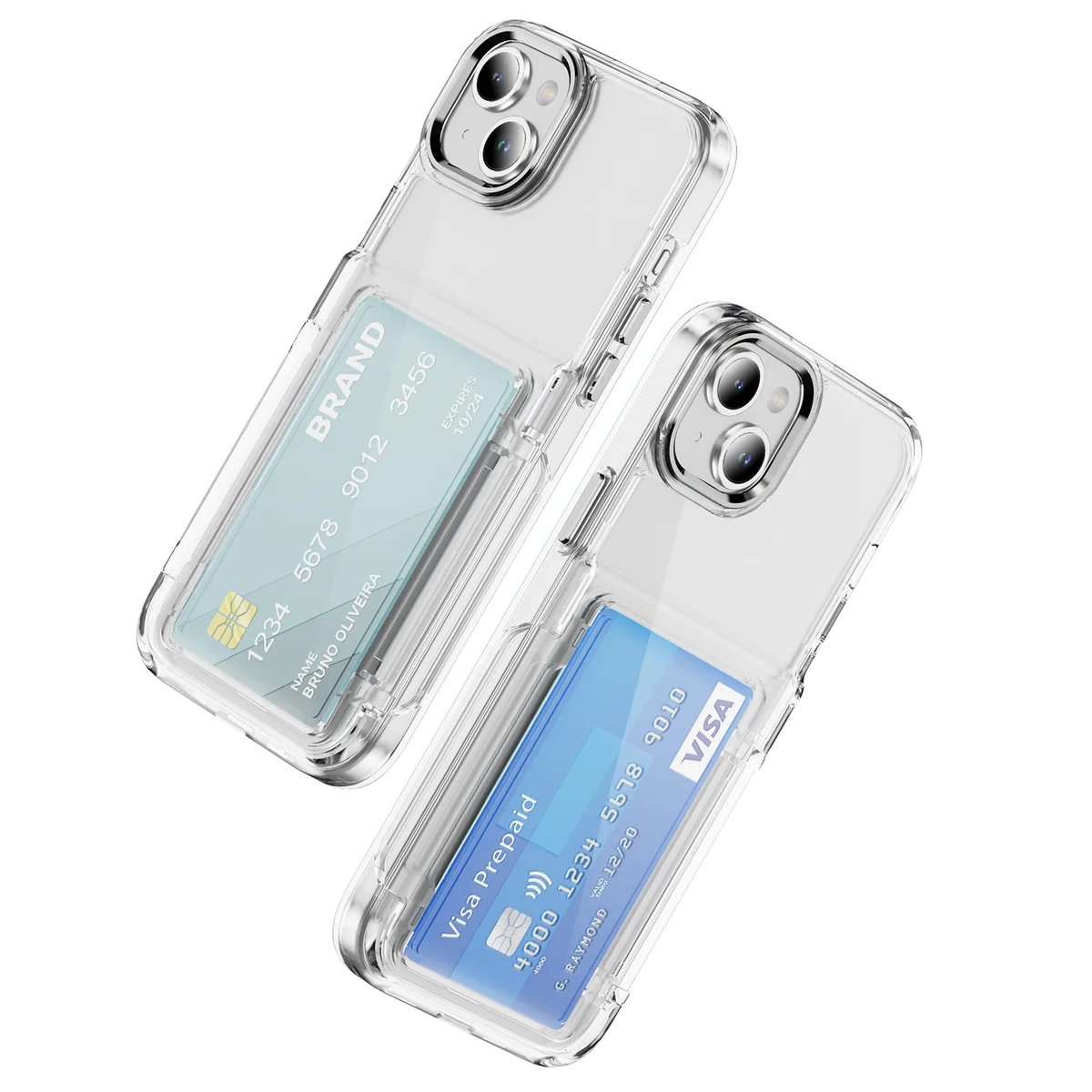 cross-border compatible with Apple iPhone15 Plus Junfan card holder flip cover card holder holds two cards phone case