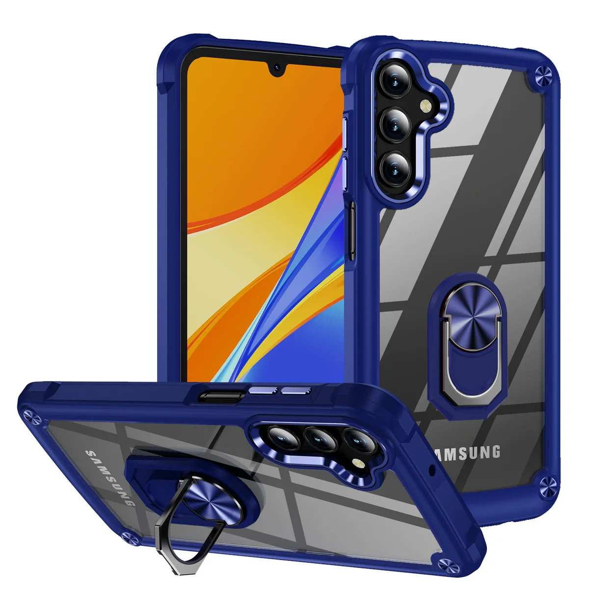 cross-border e-commerce compatible with Samsung A15 Golden-Wing Bird with ring phone case car mount shockproof direct manufacturer