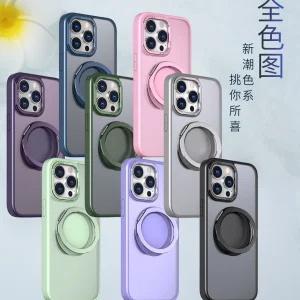cross-border compatible with Apple iPhone15Pro Max Super Wing C style ring magnetic attachment phone case soft-touch case