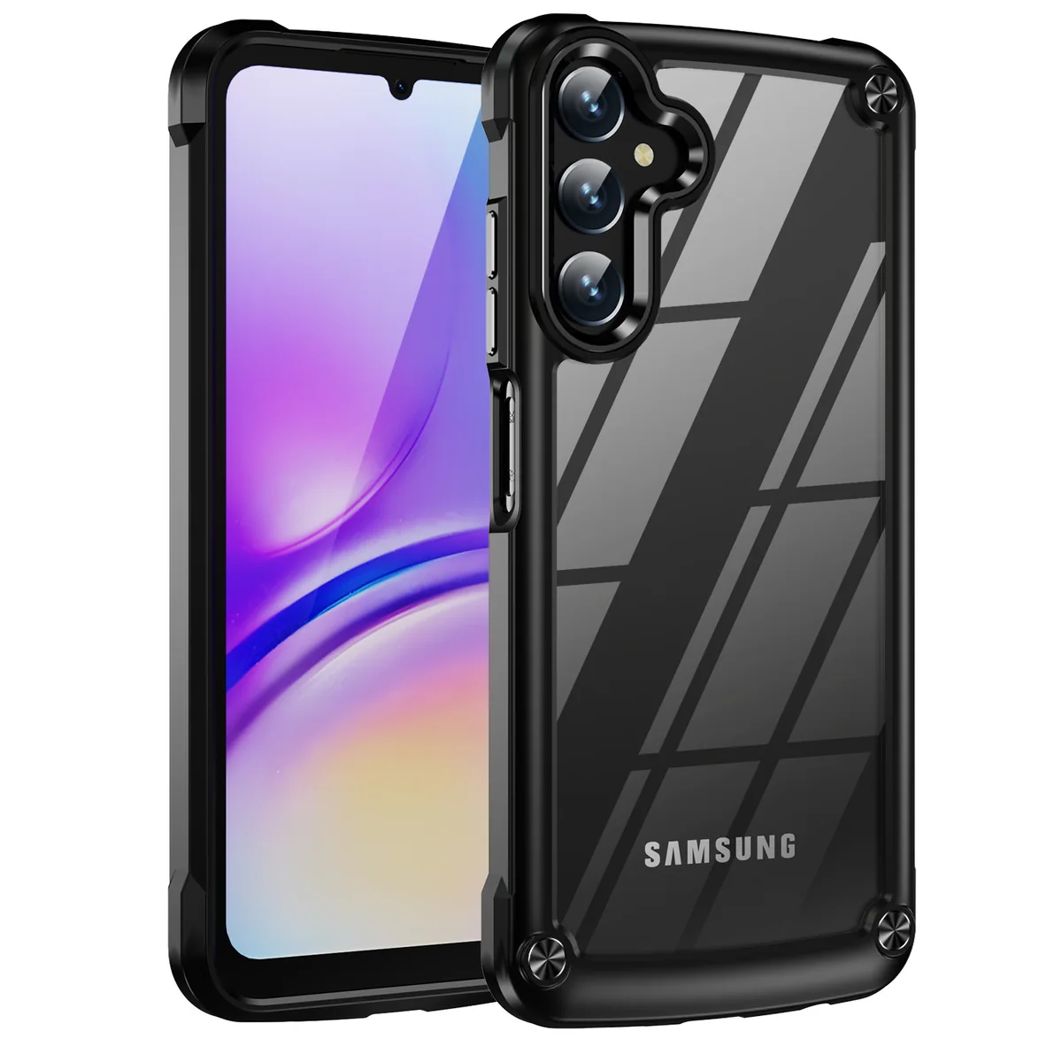 cross-border compatible with Samsung A05S Golden-Wing Bird shockproof phone case metal buttons source wireless charging transparent case manufacturer