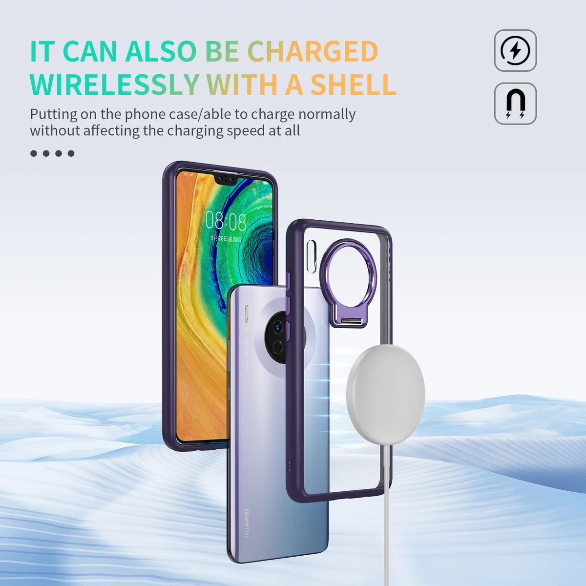 cross-border compatible with Huawei MATE 30 Sky Mirror metal camera-ring hinge kickstand phone case manufacturer