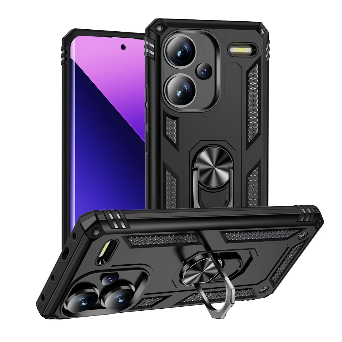 cross-border compatible with Redmi Note13 Pro+ 5G Trooper shockproof phone case 2-in-1 rotating car-mount compatible support