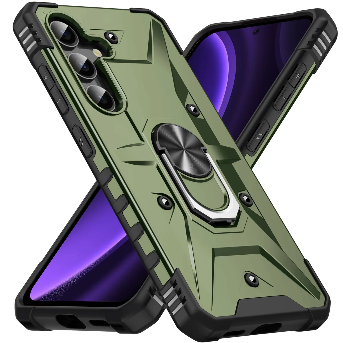 cross-border compatible with Samsung S23 FE Wenjie with ring shockproof dual protection phone case car mount manufacturer in stock