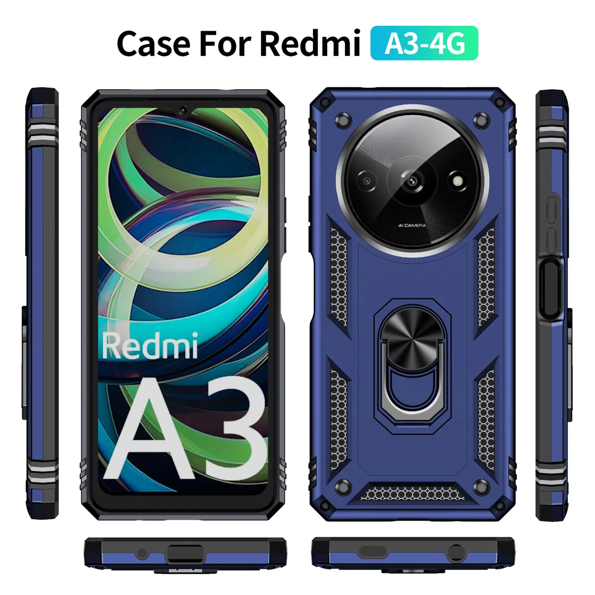 cross-border compatible with Redmi A3 (4G) Trooper shockproof phone case 2-in-1 rotating car mount manufacturer