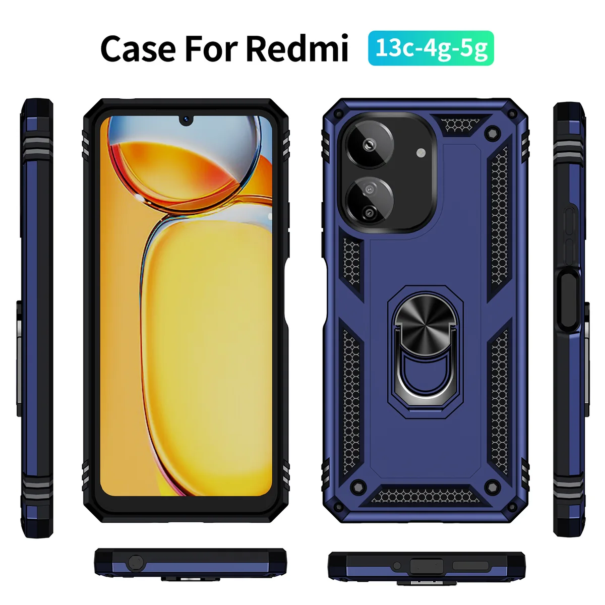 cross-border compatible with Redmi 13C 4G/5G Trooper shockproof phone case 2-in-1 rotating car mount manufacturer