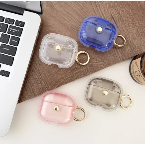 cross-border compatible with Airpods earbud case magnetic attachment Crystal Armor with retail box N52 strong magnetic attachment wireless charging with hook