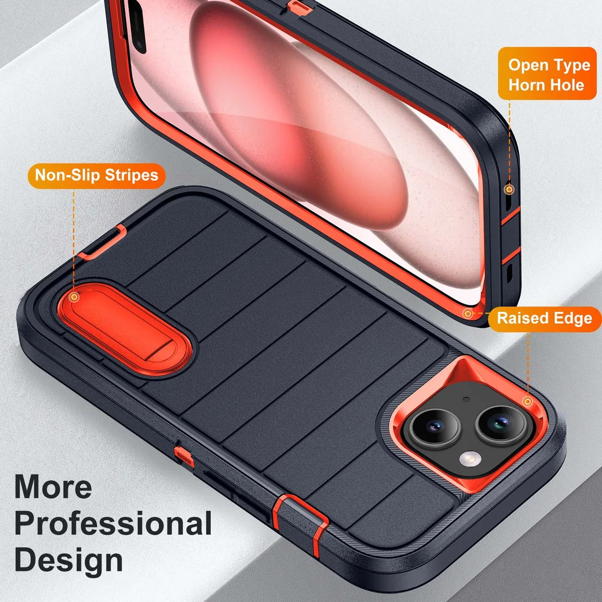 cross-border compatible with Apple iPhone14 6.1 Guardian triple protection 2nd generation kickstand shockproof phone case direct manufacturer