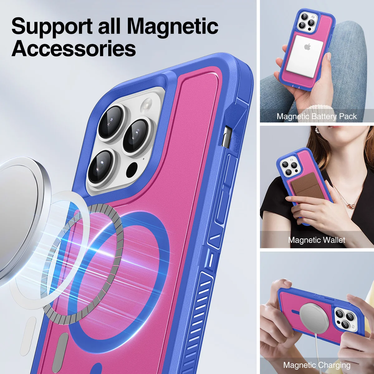 cross-border compatible with Apple iPhone14Pro Max Guardian magnetic ring phone case 3-in-1 shockproof fingerprint-resistant