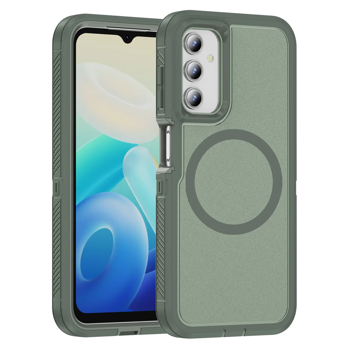 cross-border compatible with Samsung A14 4G/5G Guardian magnetic ring phone case 3-in-1 shockproof magnet wireless charging