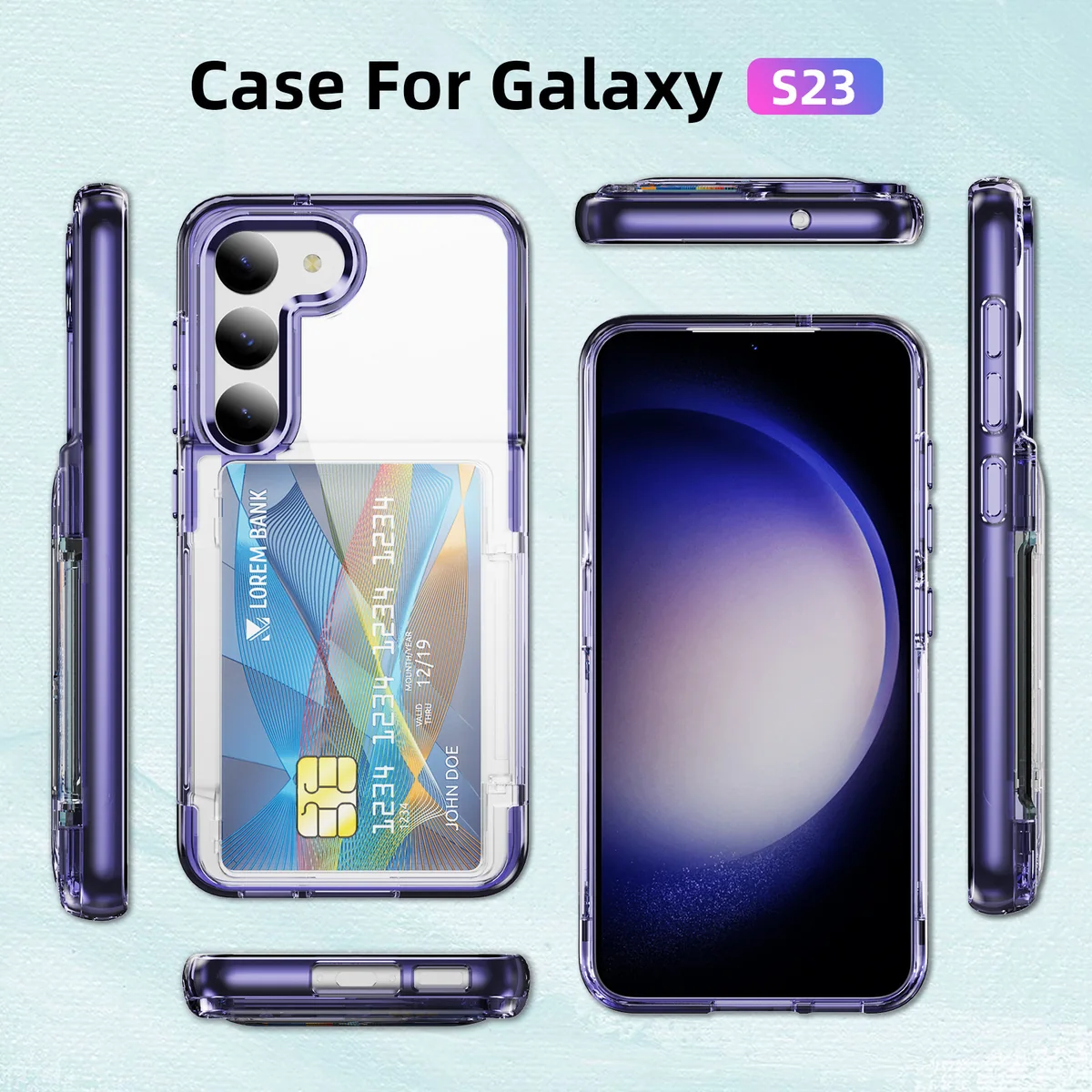cross-border compatible with Samsung SAM S23 Junfan card holder flip cover card holder holds two cards phone case direct manufacturer