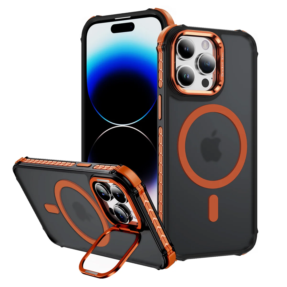 cross-border compatible with Apple iPhone14 Pro rainbow 1 No. soft-touch magnetic ring kickstand phone case manufacturer new arrival