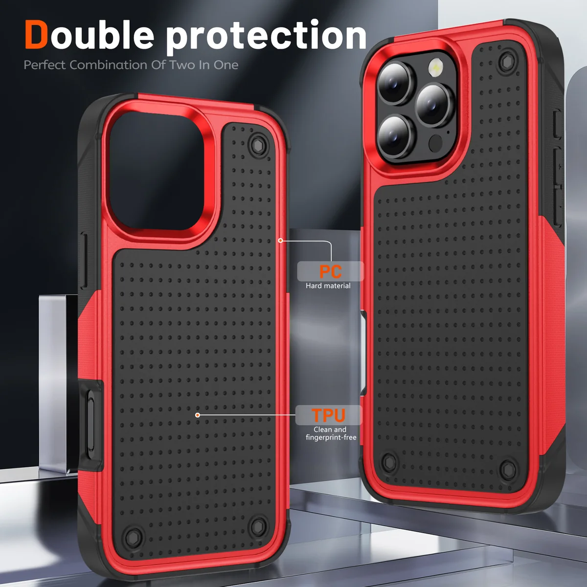 cross-border compatible with Apple iPhone 16Pro Max Elegant shockproof phone case 2-in-1 in stock from the direct manufacturer