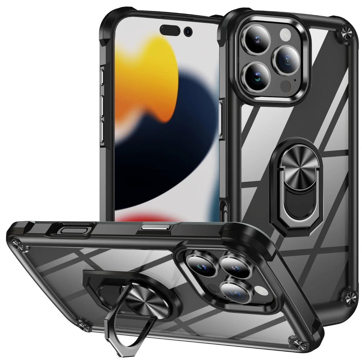 cross-border compatible with Apple iPhone16Pro Max Golden-Wing Bird shockproof with ring phone case car mount