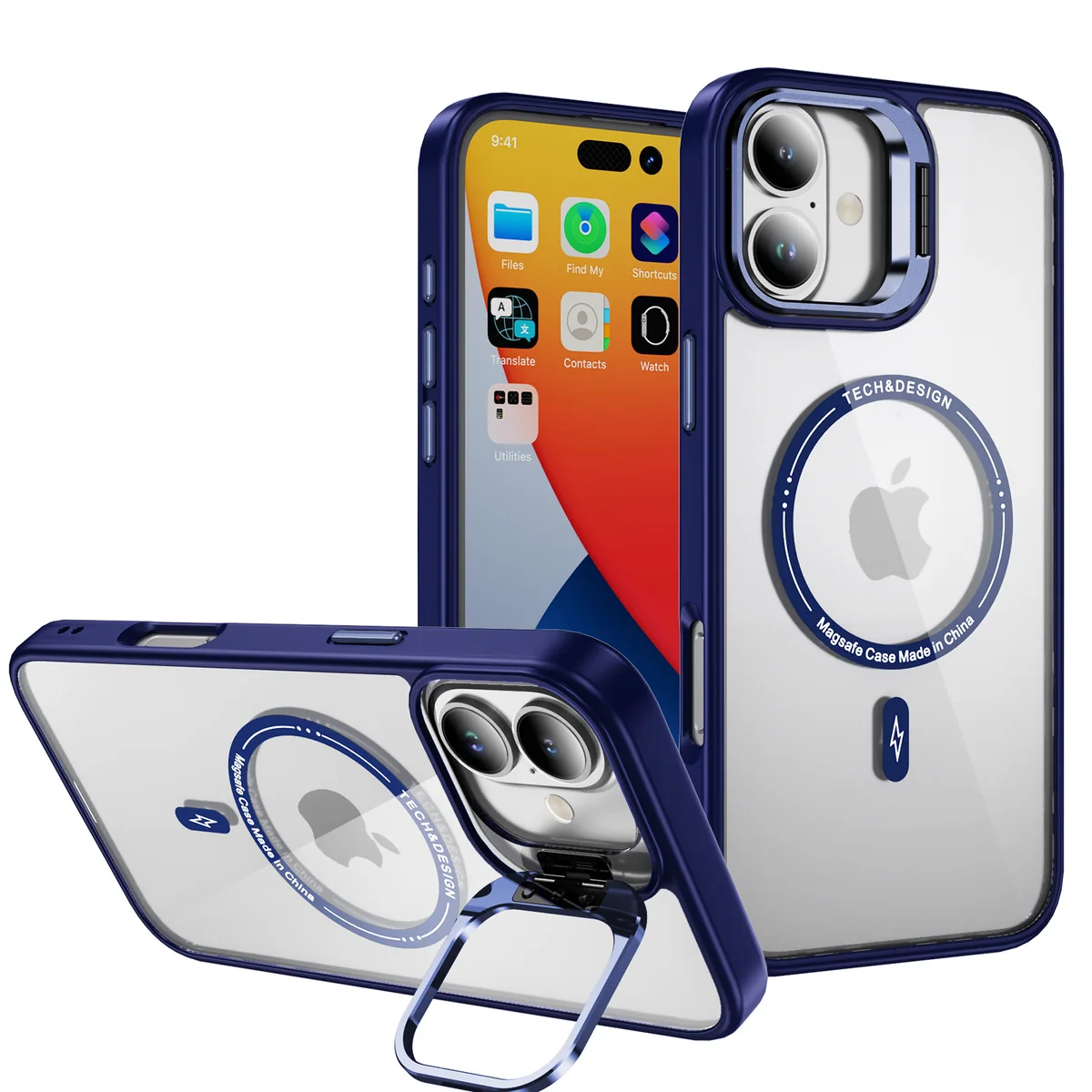 cross-border compatible with Apple iPhone16Plus Sky Mirror magnetic attachment camera metal hardware kickstand phone case manufacturer