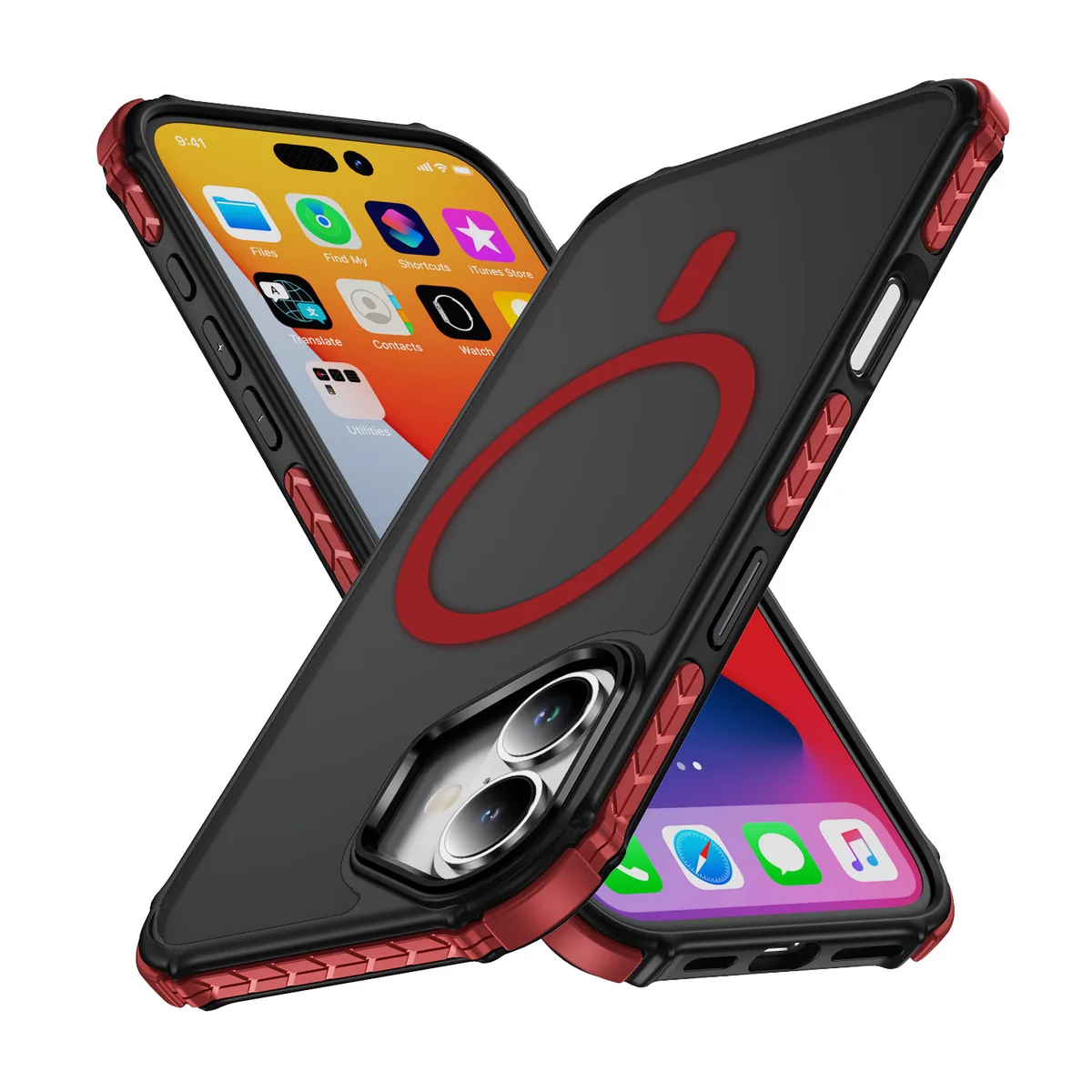 cross-border compatible with Apple iPhone16Plus rainbow 1 No. soft-touch magnetic ring phone case wireless charging manufacturer