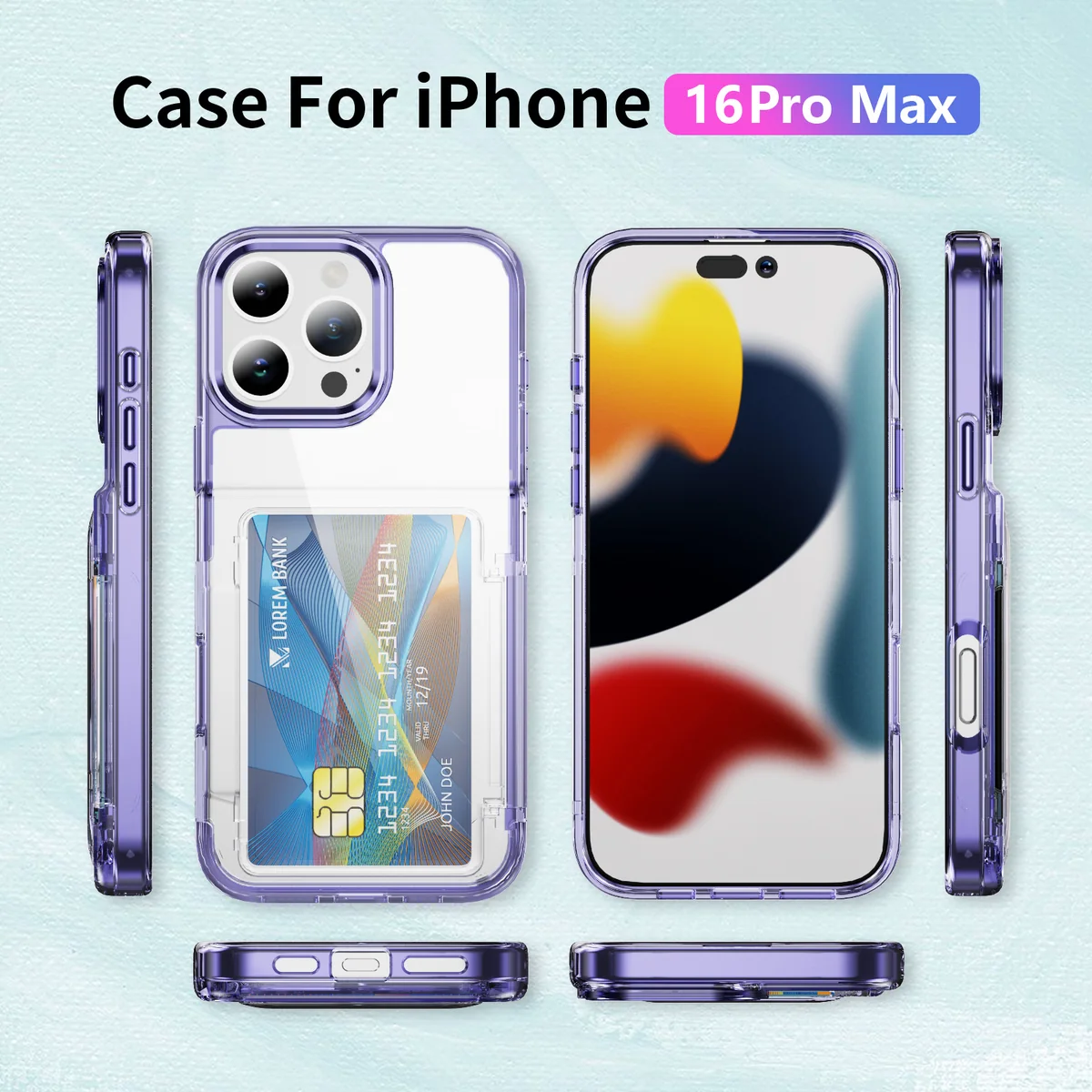 cross-border compatible with Apple iPhone16 Pro Max Junfan card holder flip cover card holder holds two cards phone case